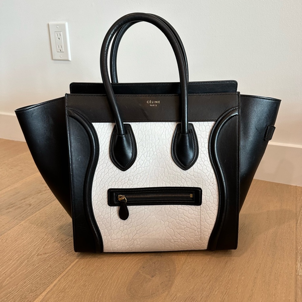 Celine Mini Luggage Tote - Black/White